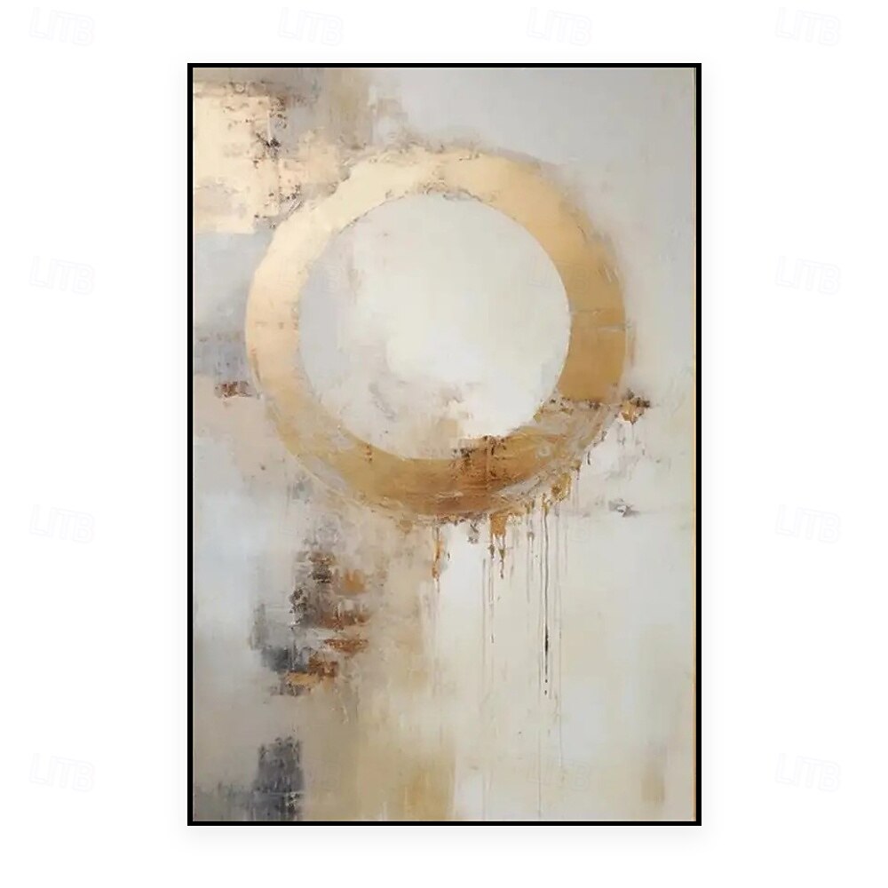 Peinture à l'huile faite à la main sur toile, décoration murale dorée simple et abstraite pour la décoration intérieure, cadre tendu, peinture suspendue/peinture roulée sans cadre, peinture non étirée de 2025 ? $54.99 –P1