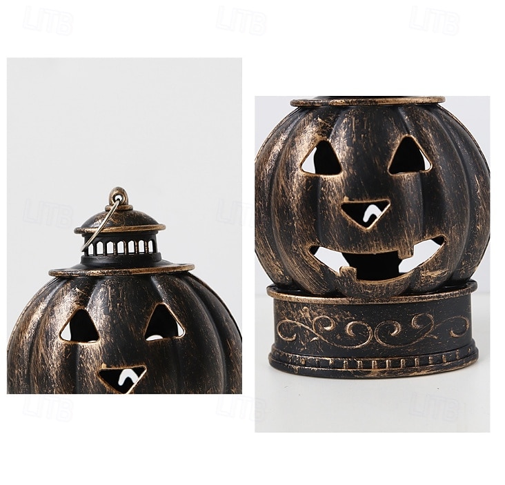 1 buc lumină de noapte în formă de craniu de dovleac zâmbitor din bronz argintiu de Halloween, pentru interior și exterior, pentru petreceri, groază și decor ciudat, lumină de atmosferă 2026 - $4.99 –P8