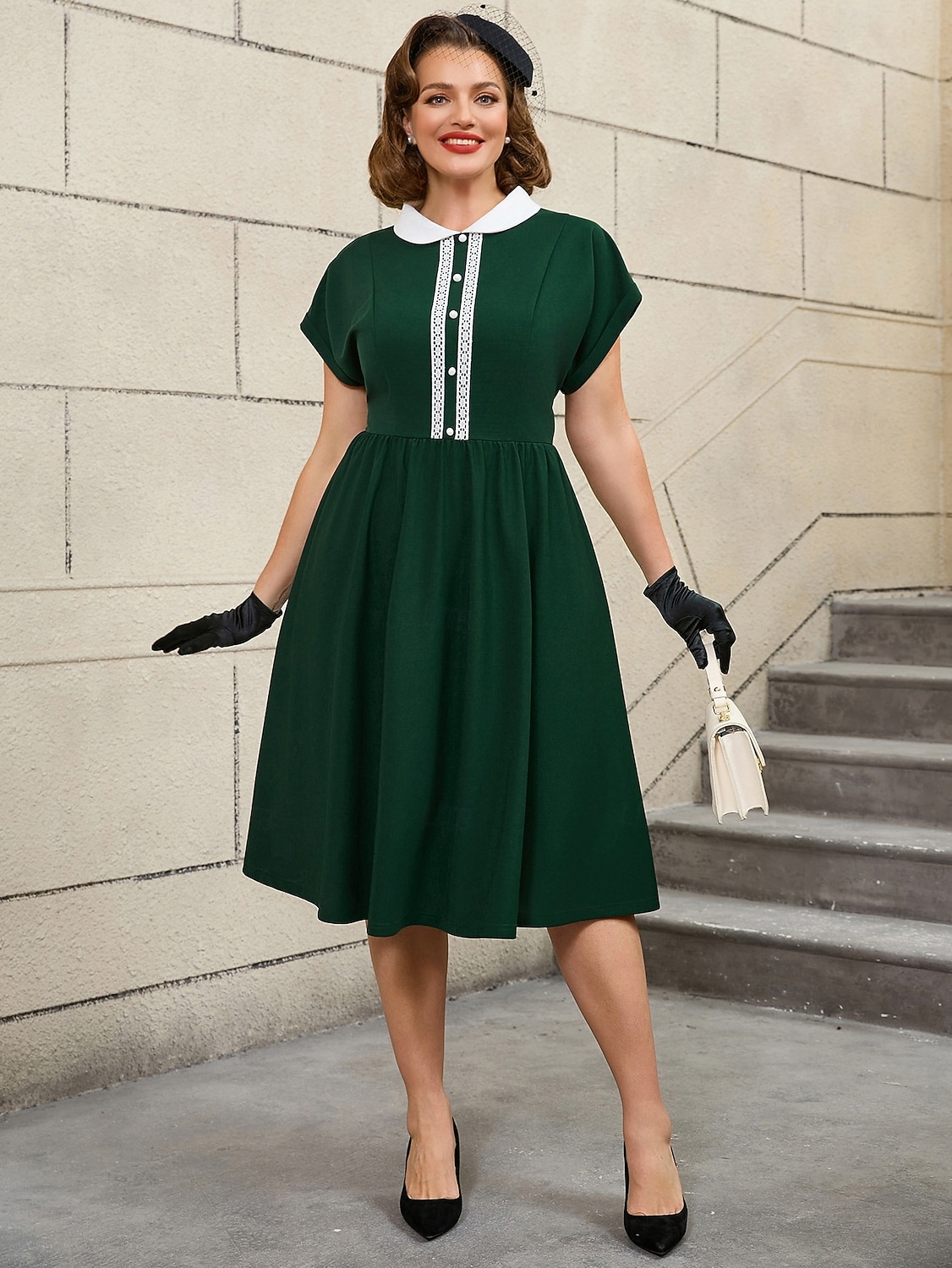 Retró 1950-es Rockabilly Déli Flare ruha Extra méret A-vonalú Jelmez Női Vakáció Hazaérkezés Buli és este Felnőttek Ruha Tavaszi nyár 2025 - $44.99 –P3