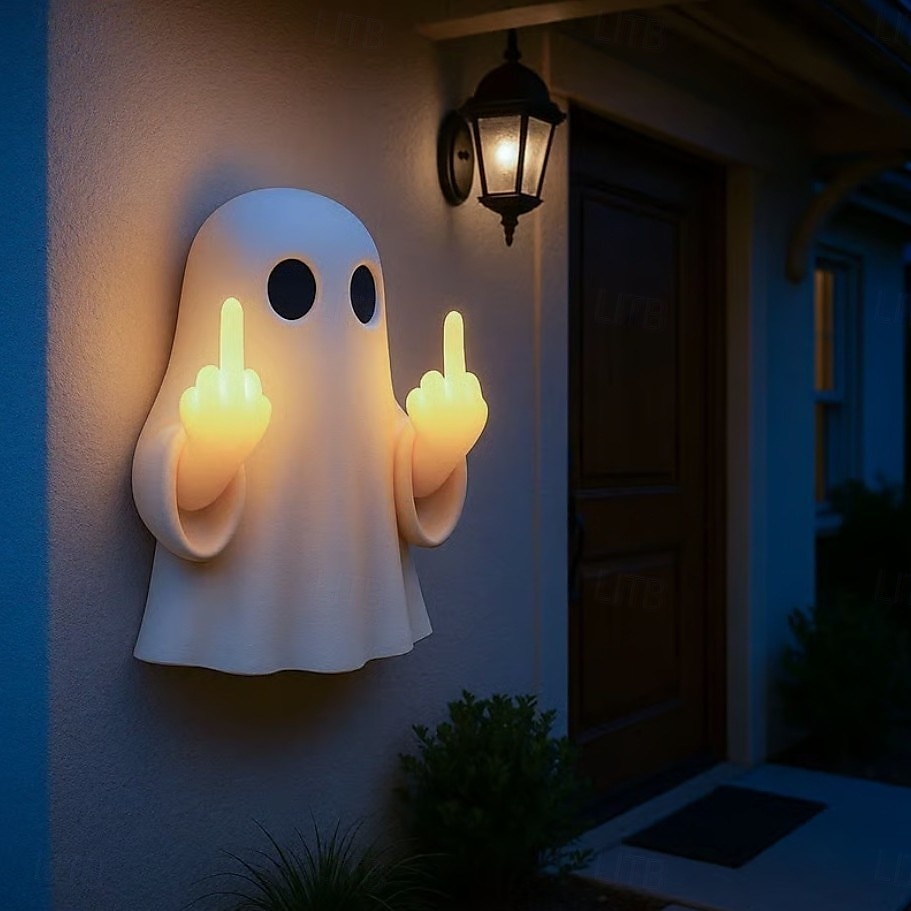 1 pz Halloween fantasma dito medio luce notturna luminosa veranda camera da letto balcone atmosfera decorazione luce pendente del 2025 a $21.99 –P3