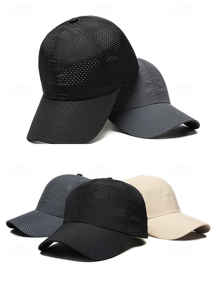 Gorra de béisbol ligera y transpirable para hombre: gorra deportiva de malla de secado rápido con hebilla de metal ajustable para correr, jugar al golf, hacer senderismo y uso diario. 2025 - $9.99 –P3