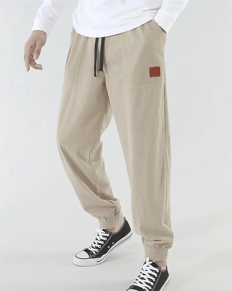 Per uomo Pantaloni da tuta Joggers Pantaloni in velluto a coste Tasca Elastico in vita Coulisse Semplice Comodità Sport all'Aperto Quotidiano Moda Casual Marrone Scuro Nero Micro-elastico del 2025 a $17.99 –P17