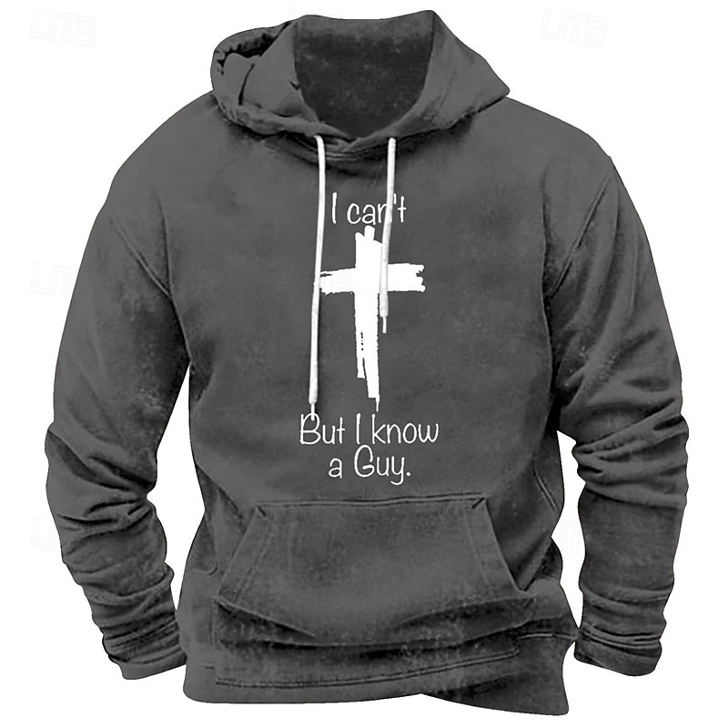 Pánské Kapuce Černá Bílá Rubínově červená Vodní modrá Hnědá Kapuce Písmeno Haç Kapsy Tisk Sporty a outdoor Denní Dovolená Polyester Šik ven Základní Na běžné nošení Jaro Podzim Oblečení Mikiny s 2026 - $27.99 –P5