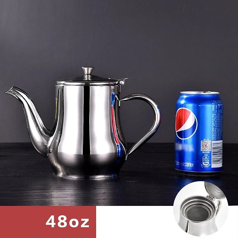 Oliatore in acciaio inox, filtro per olio denso, dispenser per salsa di soia a prova di perdite con filtro a rete, contenitore per condimenti multiuso per cucina domestica, brocca riutilizzabile per del 2025 a $15.99 –P13