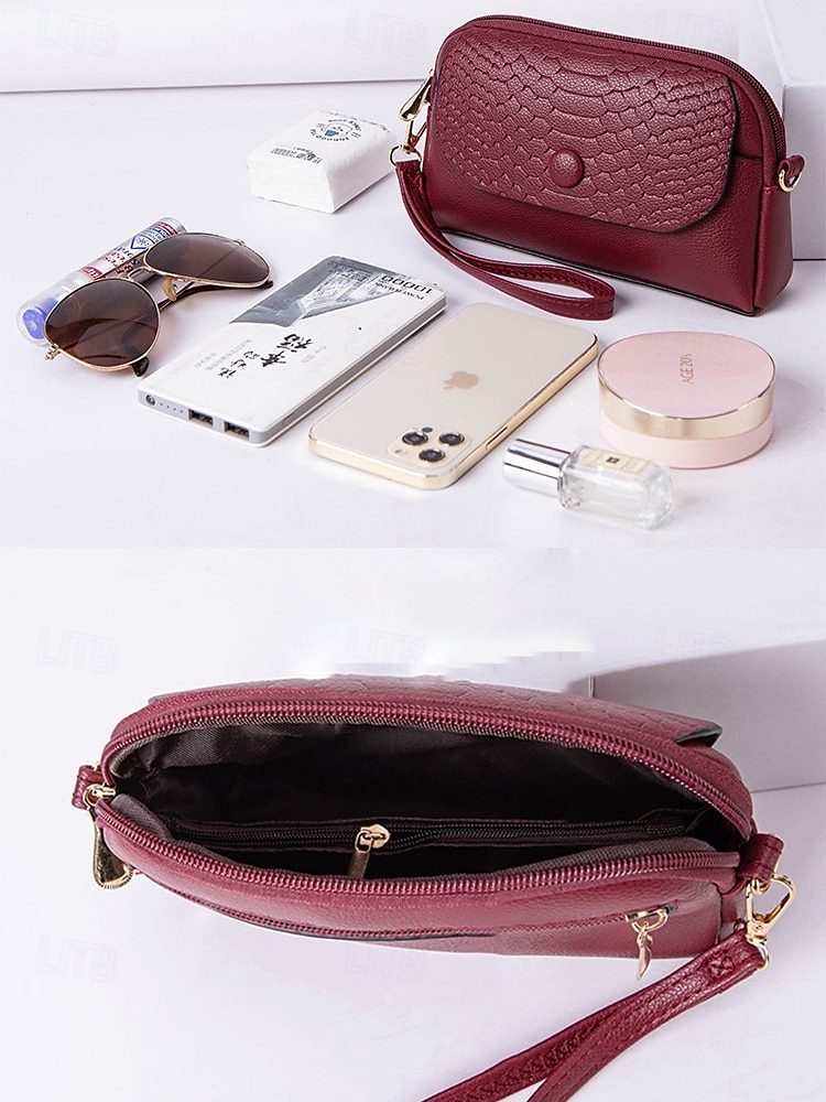 borsa a tracolla da polso in similpelle da donna con patta in stampa coccodrillo – elegante piccola borsa a tracolla per l'uso quotidiano, i viaggi e il lavoro del 2025 a $14.99 –P9