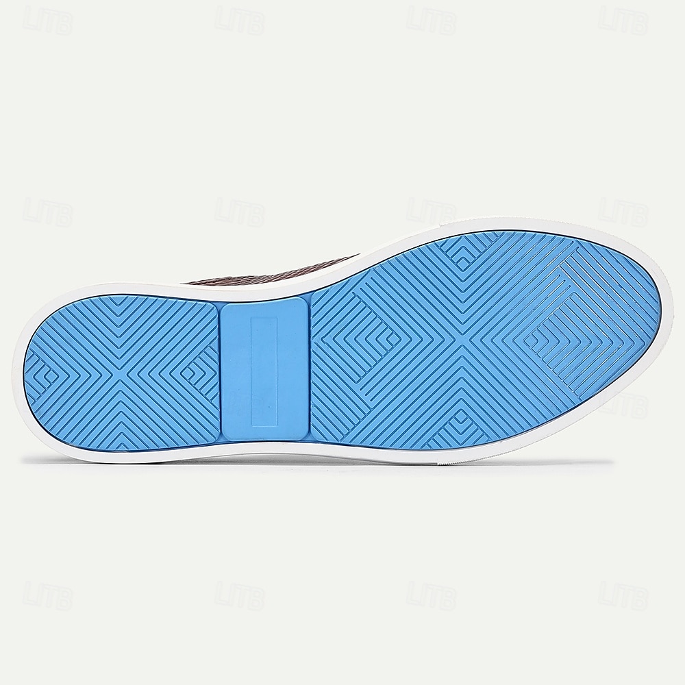 Herrsneakers i äkta läder med krokodilmönster – tonade orange snörskor för eleganta herrar, smart casual-looker och helgsammankomster 2025 - $84.99 –P6