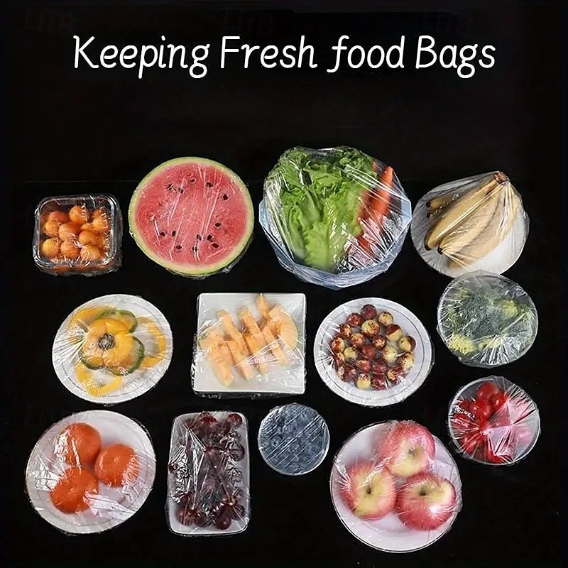 Lot de 500 couvercles de conservation alimentaire élastiques réutilisables, couvercles transparents en plastique extensible pour bols et assiettes, pour la cuisine et la salle à manger de 2025 ? $11.99 –P1