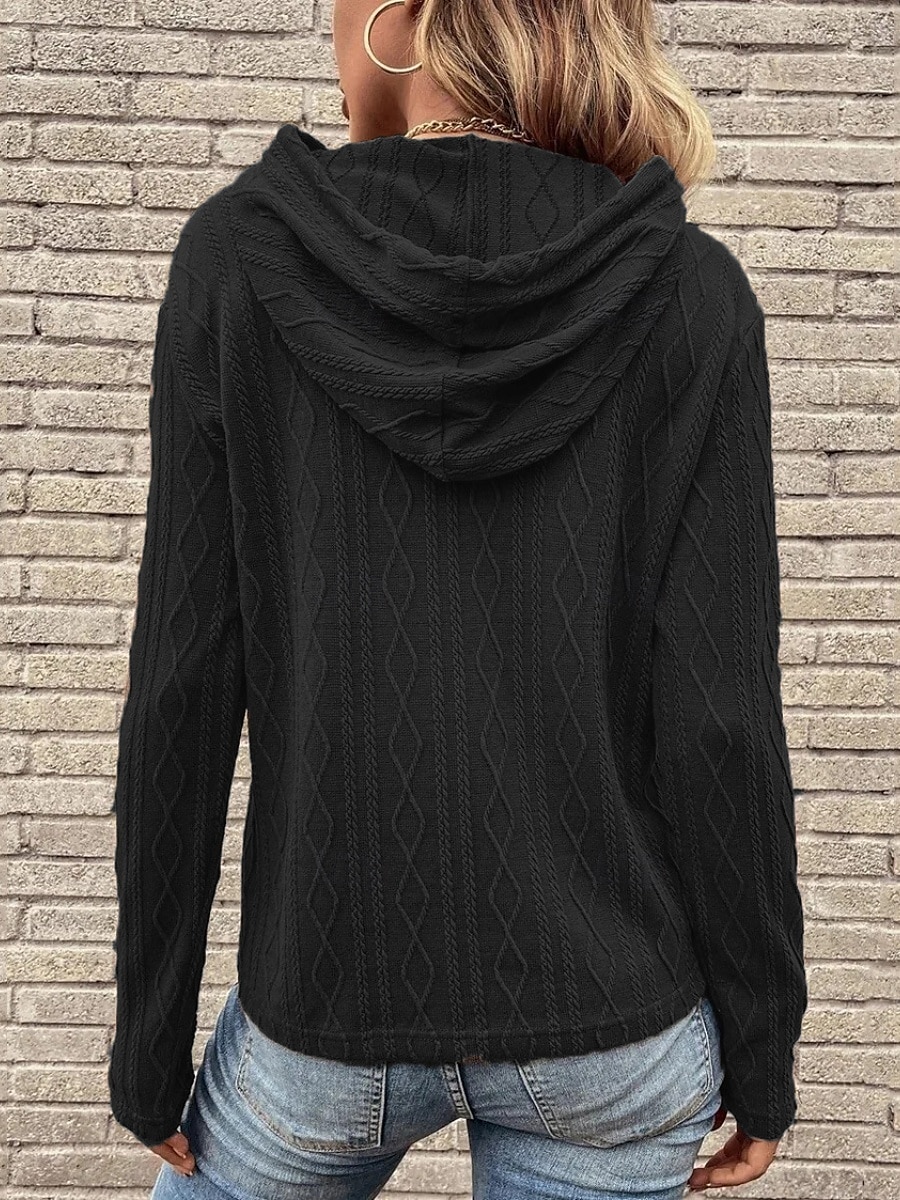 Per donna Felpa con cappuccio Semplice Casual Manica Lunga Con Cappuccio Top Regolari Streetwear Abbigliamento Quotidiano Nero Vino Marrone Grigio Autunno Inverno del 2025 a $24.99 –P2
