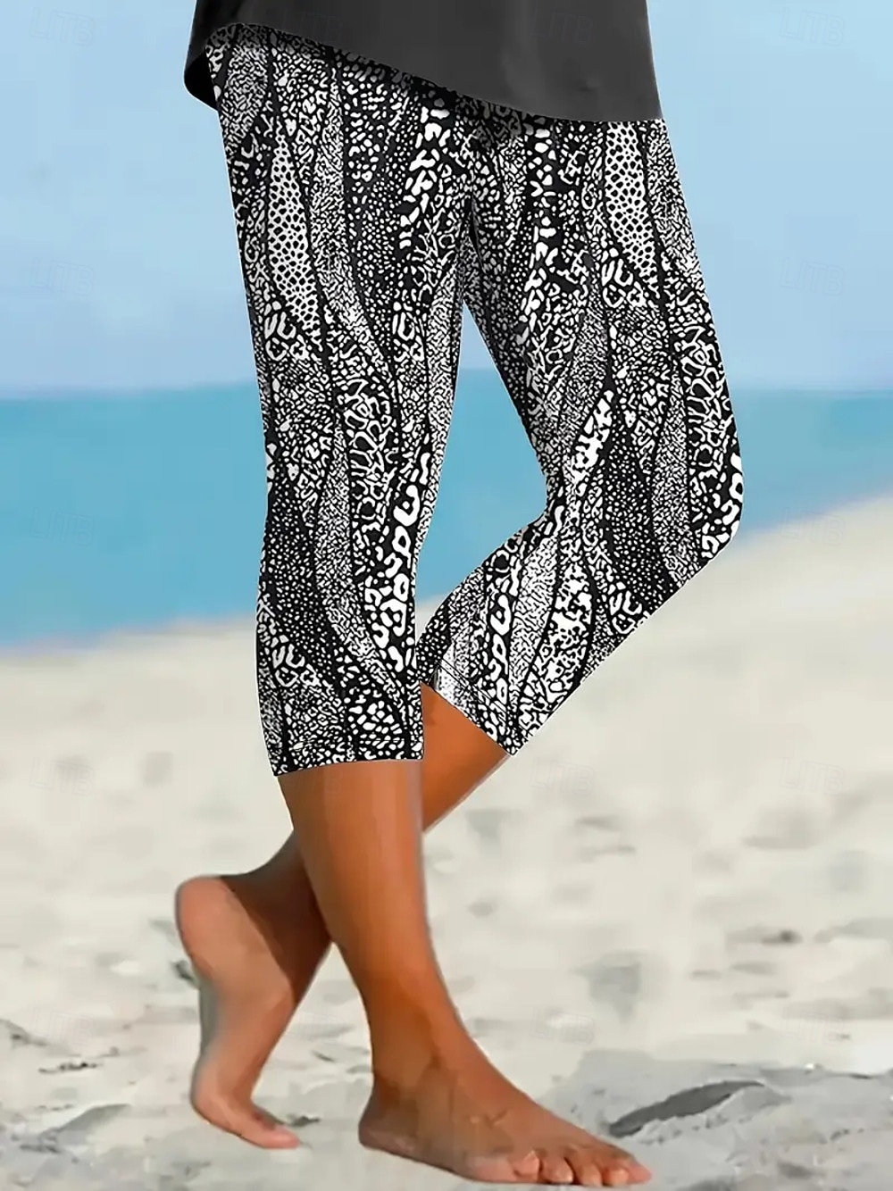Dame Leggings Ferie Årgang Etnisk stil Capris Høy Midje Grafisk Abstrakt comfy Hurtigtørkende Pusteevne Elastisk Formell utendørs Feriereise Svart Sommer Vår Mager 2025 - $18.99 –P3