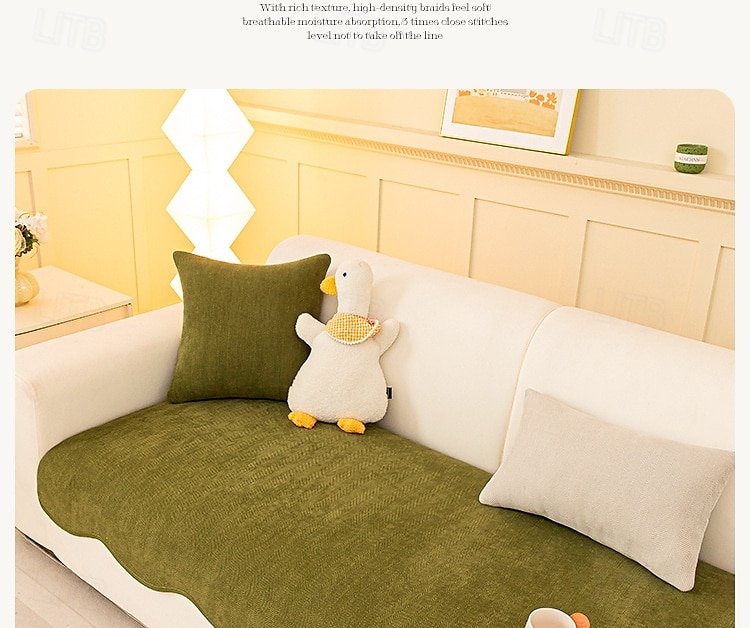 Minimalist Herringbone Chenille Non-Slip Wavy Edge Couch Cover 2025 - $57.99 –P7