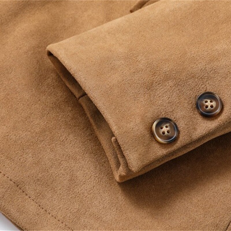 Herren Imitat-Lederjacke Urlaub Täglich Winddicht Warm Tasche Herbst Winter Einfach Mode Klassisch Stehkragen Regulär Hellkaki Schwarz Blau Khaki Armeegrün Jacken 2025 - $52.99 –P7