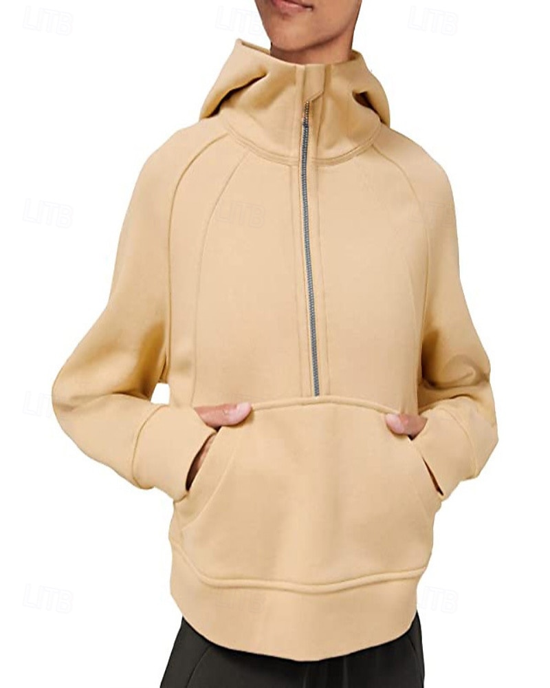 Women's Pullover Hoodie Sweatshirt Plain Streetwear Casual Long Sleeve Hooded Regular Tops Street Holiday Zipper Light Pink Black Pink Red Navy Blue Winter 2025 - $25.99 –P10