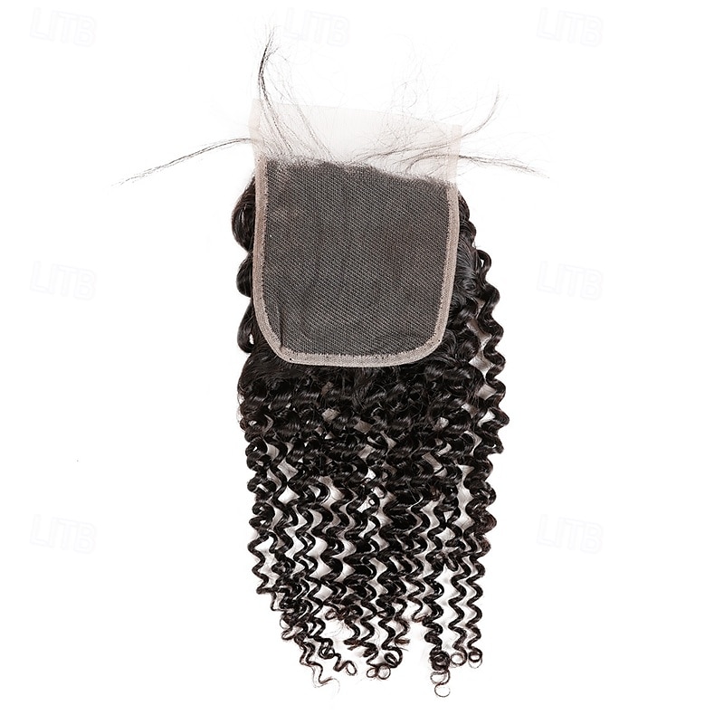 Extensions de cheveux humains bouclés ondulés, lot de 3, avec fermeture en dentelle 4x4, 25,4 à 71,1 cm, pour femmes noires de 2025 ? $236.19 –P4