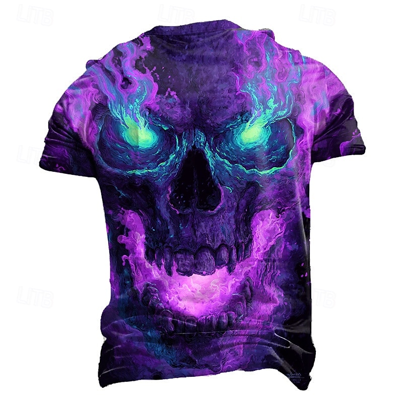 Halloween Bărbați Cranii 3D Print #D Tricou Manșon scurt Tricou Tipărire 3D Stil Nautic Cămașă Exagerat Designer Groază Petrecere Stradă Casual Roșu-aprins Mov Trifoi Vară Primăvară Toate Sezoanele 2025 - $17.99 –P2