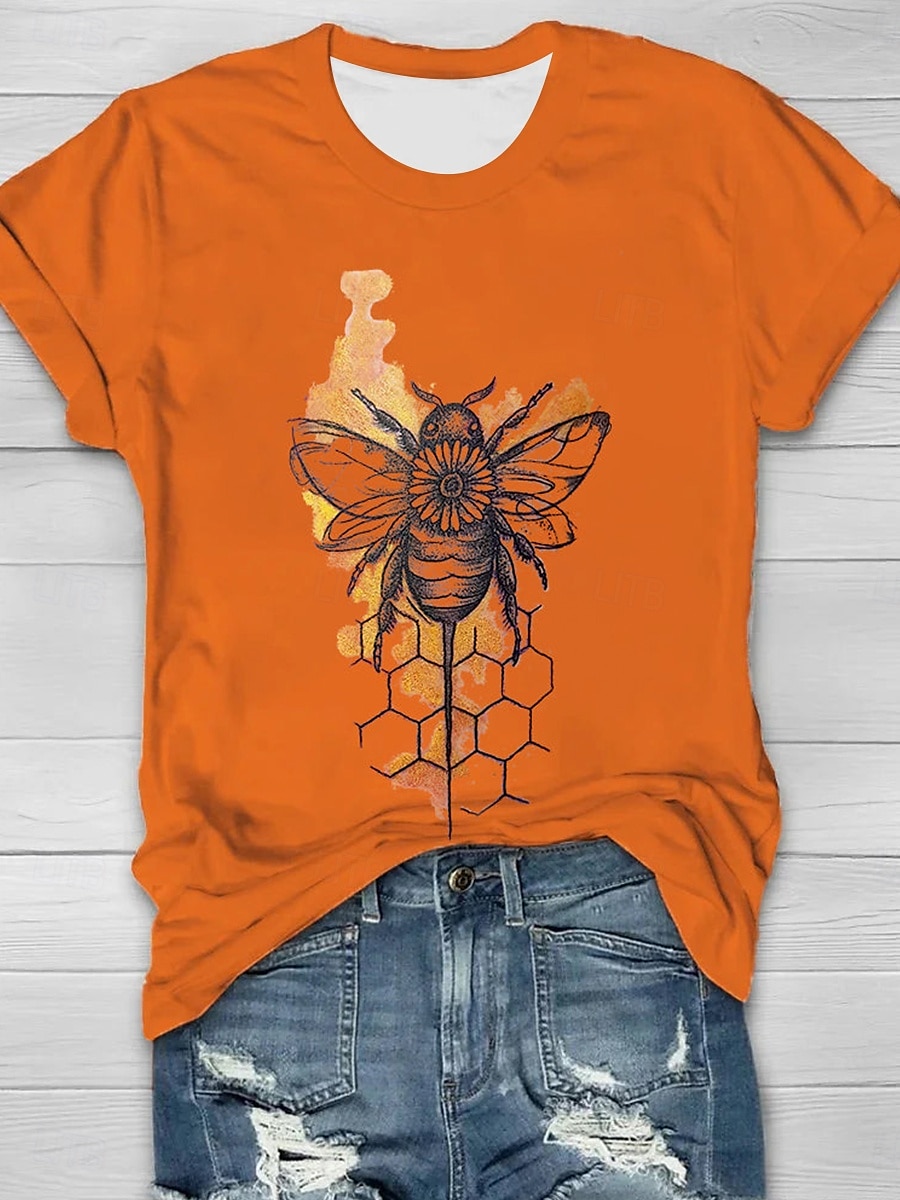 Pentru femei Tricou Grafic Animal Epocă Stilat Clasic Manșon scurt Stil Nautic Topuri obișnuite Zilnic Sfârșit de săptămână Imprimeu Verde salvie Alb Roz Îmbujorat Roz Prăfuit Portocaliu Vară 2025 - $19.99 –P2