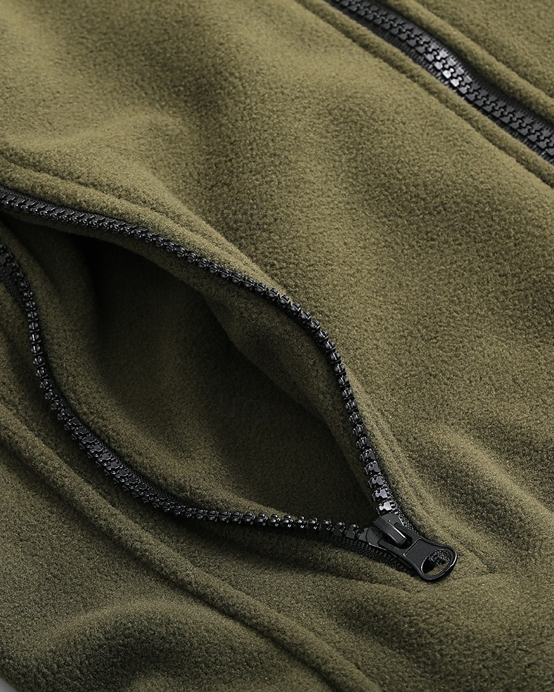 Herr Fleece-jacka Utomhus Termisk Varm Vandringskläder Vandringskläder Vinter Höst Överdelar Camping / vandring / grottforskning Löpning Svart Armégrön Grå 2025 - $27.99 –P8