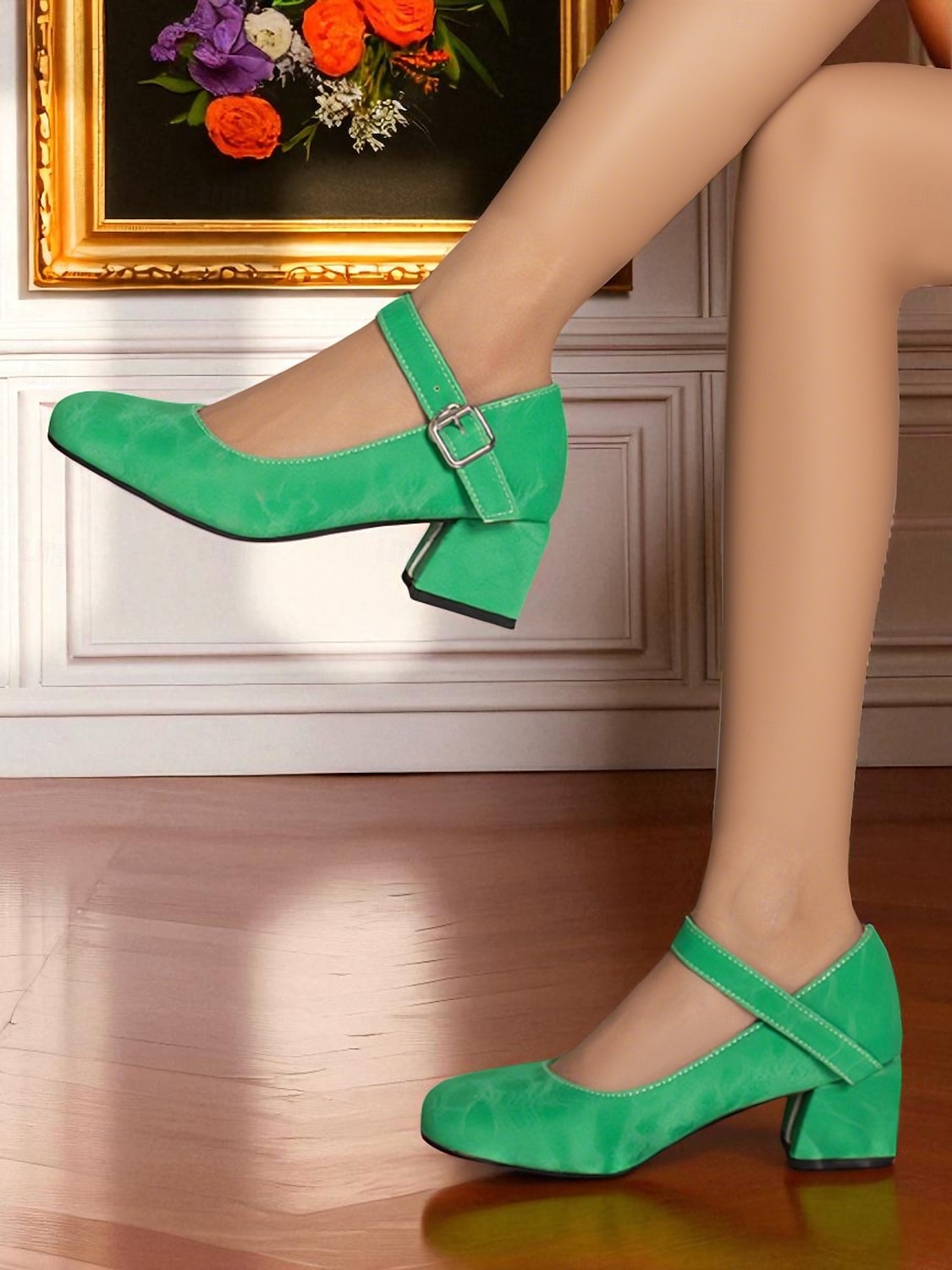 Chaussures Mary Jane violettes à talons carrés pour femmes – Escarpins habillés en similicuir à bout rond avec bride réglable pour dames, idéales pour les sorties quotidiennes, les événements scolaires ou le bureau de 2025 ? $46.99 –P8