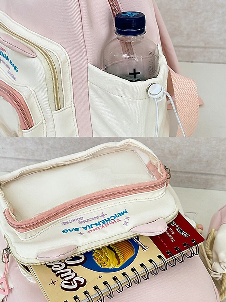 Sac à dos kawaii pour enfant avec oreilles de chat et pochette à cordon – cartable pastel grande capacité pour filles et adolescentes de 2025 ? $19.99 –P8