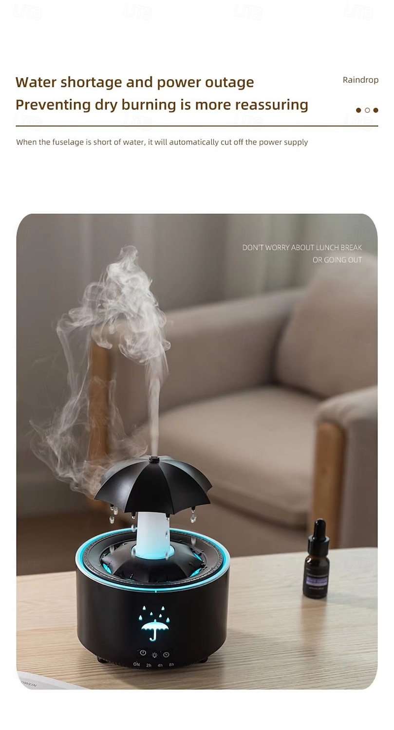 Kleurrijke regendruppel aromatherapie machine roterende waterdruppel luchtbevochtiger afstandsbediening thuiskantoor waterzuiveraar 2025 - $35.99 –P4