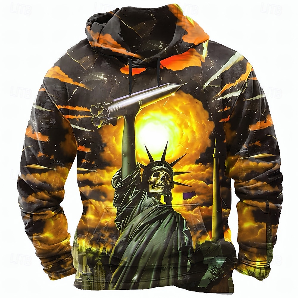 Halloween Homme Graphique 3D Sweats à capuche Sweatshirt Sweat à capuche Sweat à capuche Col ras du cou Punk Impression 3D Club Vêtements de rue Jaune Bleu Cordon de serrage Automne Hiver Designer de 2025 ? $26.99 –P3