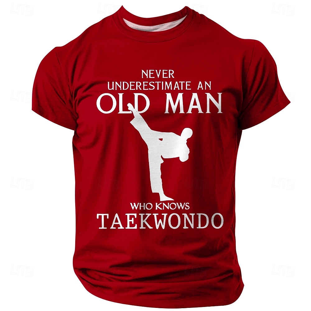 T-Shirt Grafica Taekwondo da Uomo - Non Sottovalutare un Anziano che Conosce il Taekwondo Maglietta a Maniche Corte del 2026 a $19.49 –P3