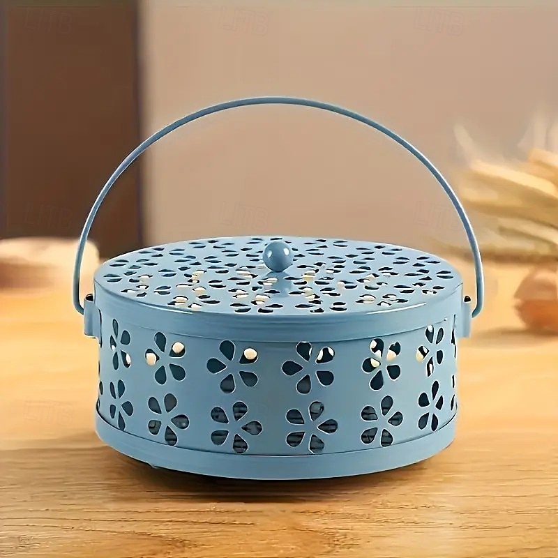 Металлический держатель для спирали от комаров в винтажном стиле с ручкой – портативная железная курильница для декора дома и на улице 2026 - $9.99 –P8