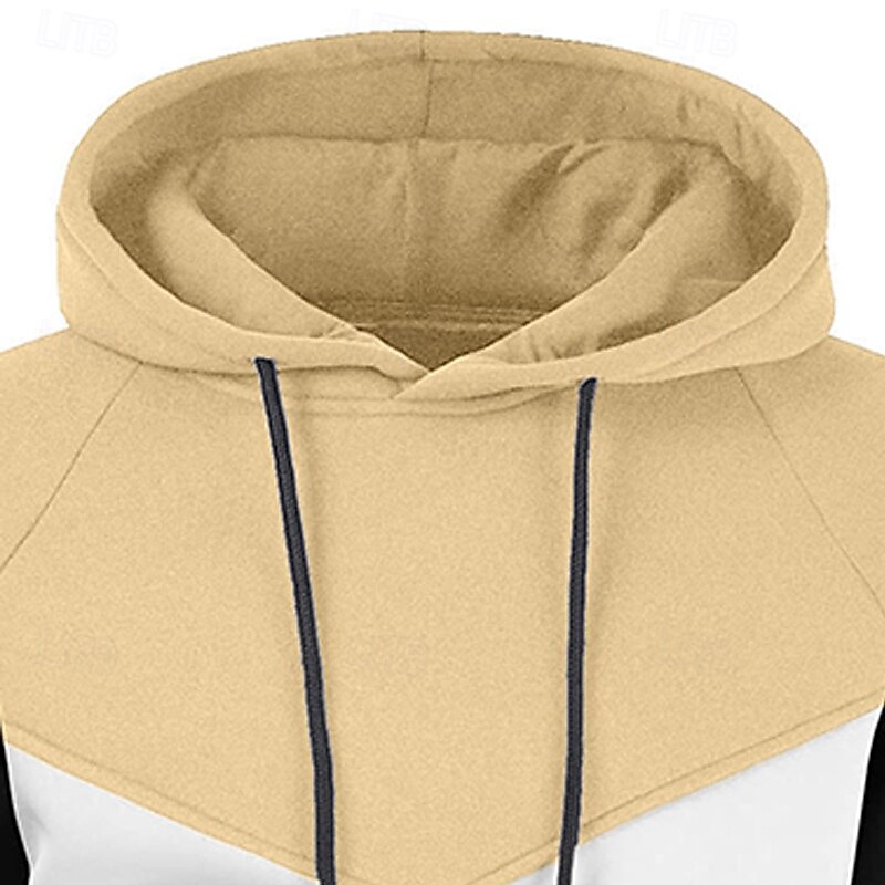 Per uomo Felpa con cappuccio Felpa con cappuccio in pile Bianco Giallo Verde militare Rosso Cachi Con Cappuccio Blocco di colori Patchwork Blocco di colore Sport & Outdoor Casuale Quotidiano del 2025 a $23.99 –P7
