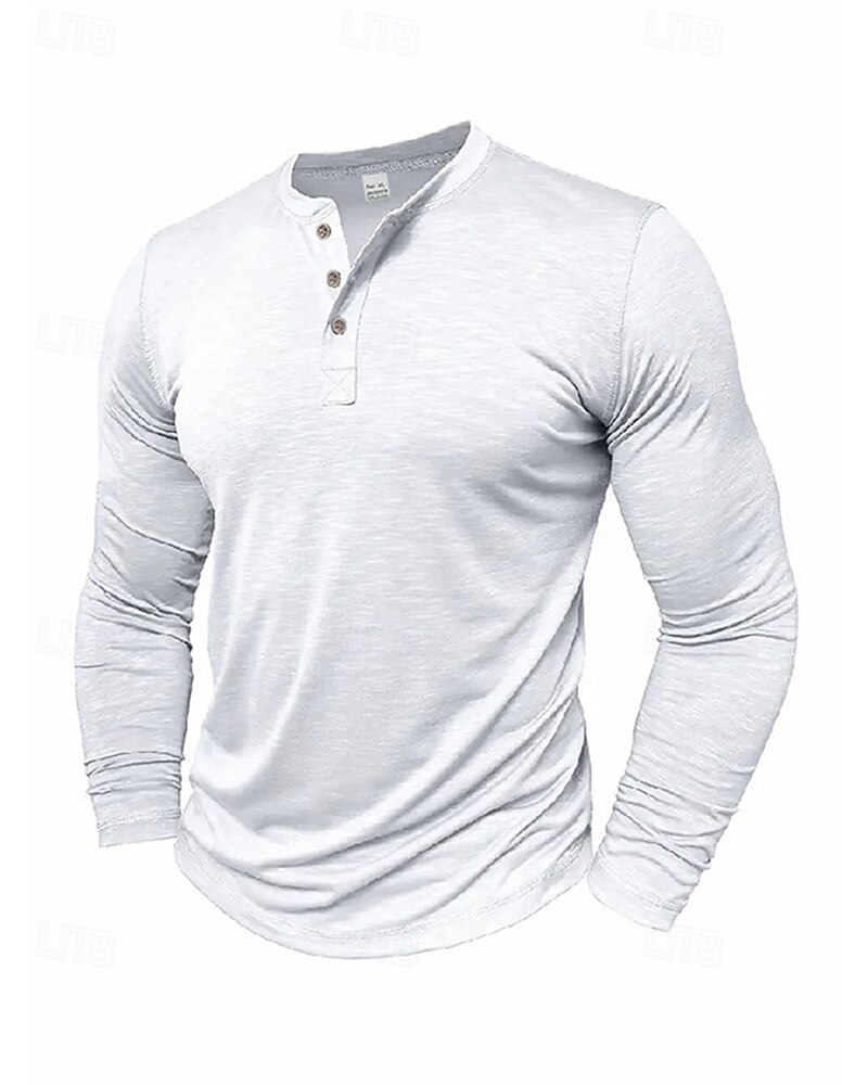 Per uomo Camicia da escursionismo cima dell'escursionismo Camicia Henley Manica Lunga Maglietta Top Esterno Leggero Traspirante Zip a un quarto Poliestere Nero Bianco Blu marino Tennis Golf Corsa del 2025 a $19.99 –P7