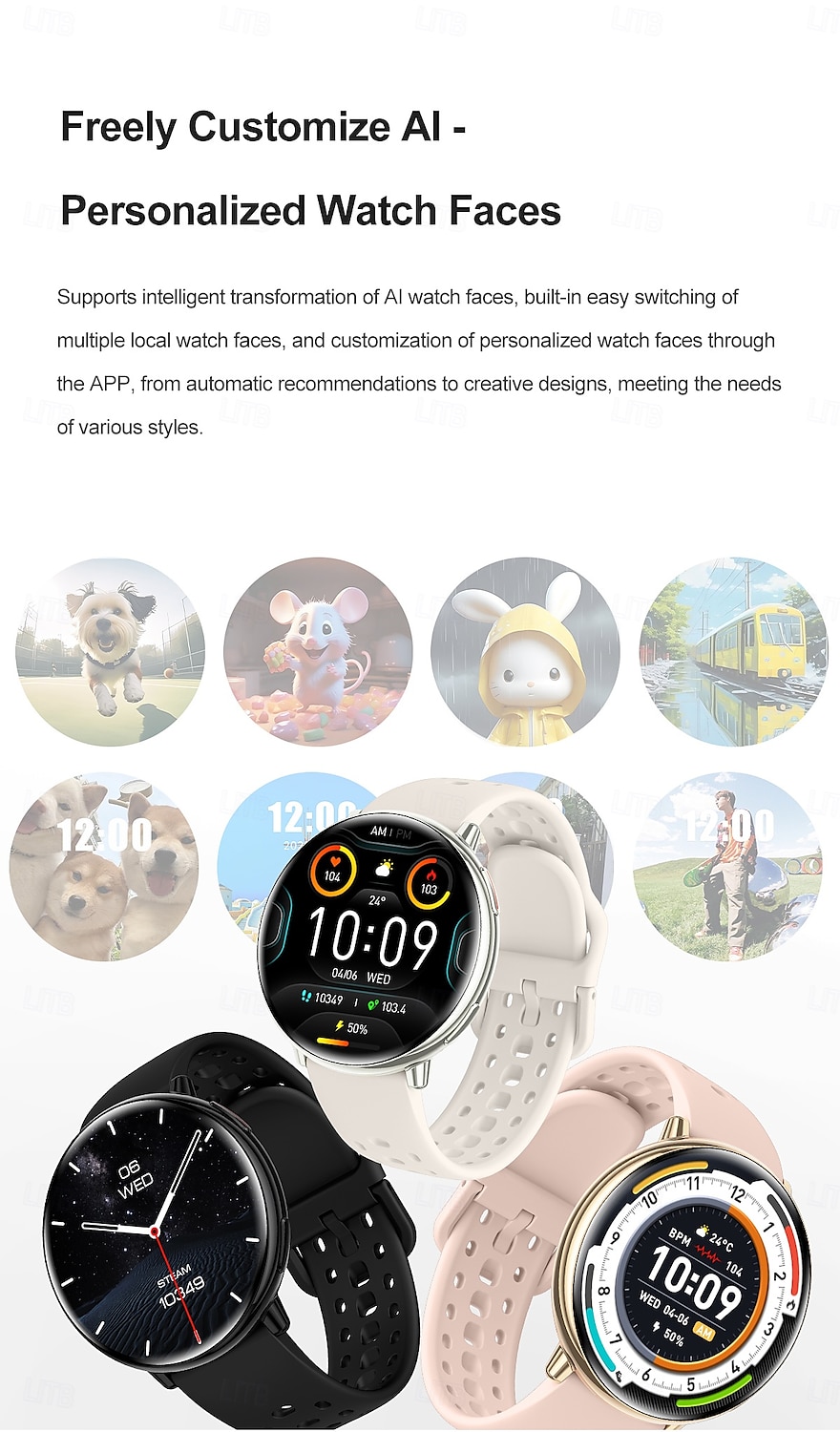 HD21 Montre intelligente 1.43 pouce Smartwatch Montre Connectée Bluetooth Minuterie Rappel d'appel Moniteur de Fréquence Cardiaque Rappel sédentaire Trouver mon Appareil Compatible avec Android iOS de 2025 ? $52.99 –P13