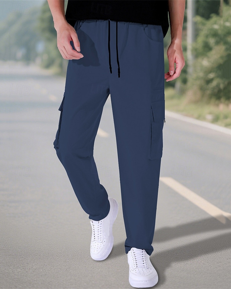 Per uomo Pantaloni Cargo Pantaloni Elastico in vita Coulisse Multi-tasche Semplice Mimetico Indossabile All'aperto Quotidiano Campeggio & Escursionismo Moda Classico Nero Verde militare del 2025 a $18.99 –P10