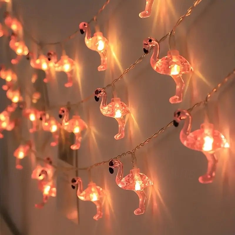 Luci a stringa estive per spiaggia tropicale Hawaii, 3 m, 20 LED, cactus, fenicotteri, bromeliacee, palme, a batteria, per decorazioni per feste in spiaggia, piscina tropicale del 2025 a $12.99 –P5