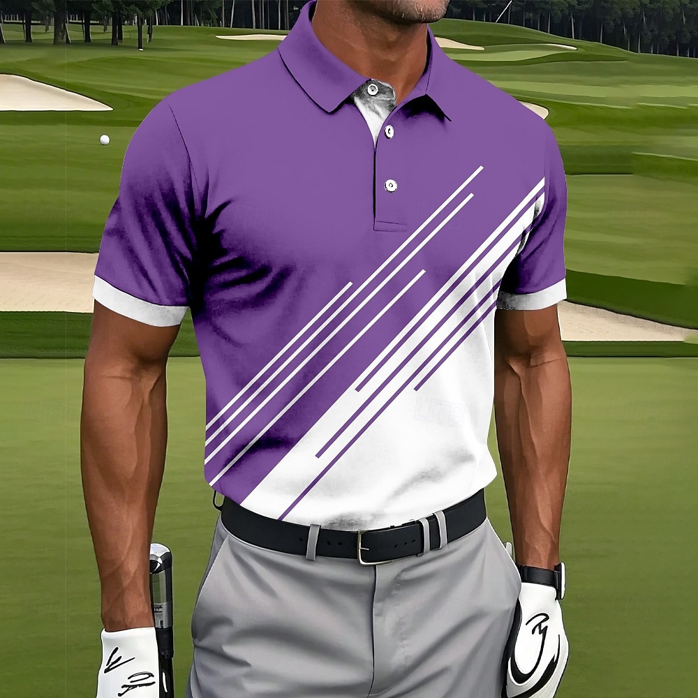 Miesten Golf Viiva Polo Urheilu poolopaidat Lyhythihainen Poolopaidat Kauluspaidat Vapaa-aika Urheilu- ja treenivaatteet Napit Kesä Musta Vaaleanpunainen Sininen 2025 - $21.99 –P5