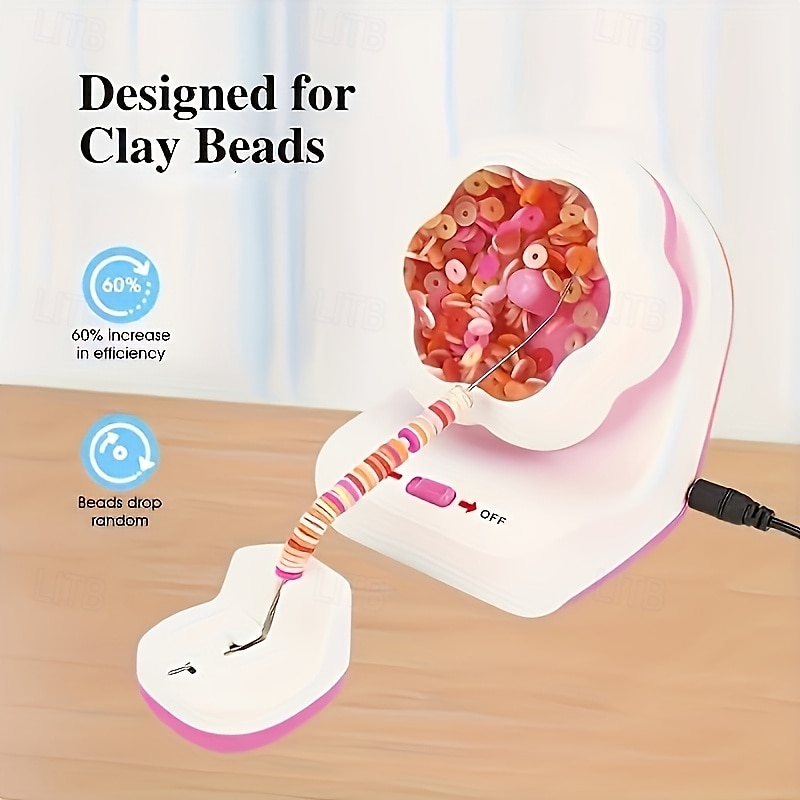 Fully Automatic Bead Rotating Machine Vertical and Horizontal Electric Turntable DIY Professional Rice Bead Tassel Jewelry Making Tool Creative Handmade Bracelet Weaving Kit Perfect Birthday Gift 2025 - $41.99 –P4
