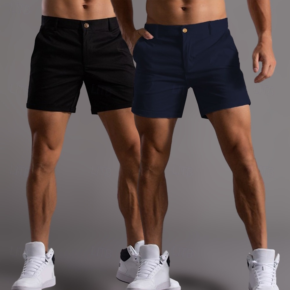 Férfi Rövidnadrágok Chino Shorts Bermuda nadrág Strand rövidnadrág Munkanadrág Zseb Sima Mokaszinok Rövid Szabadtéri Hétköznapi Napi Szabadság Stílusos Fekete + sötétkék Sötétszürke+fekete 2025 - $29.99 –P5