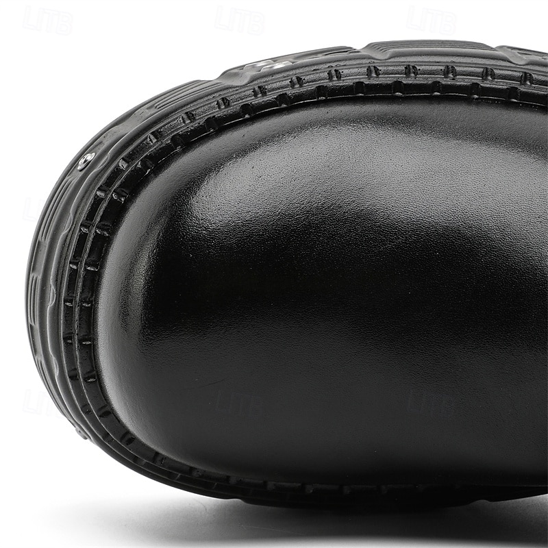 stivali da combattimento con fibbia a rivetto nera da uomo – stivaletti allacciati con plateau gotico per concerti, stile motociclista ed eventi punk del 2026 a $99.99 –P7