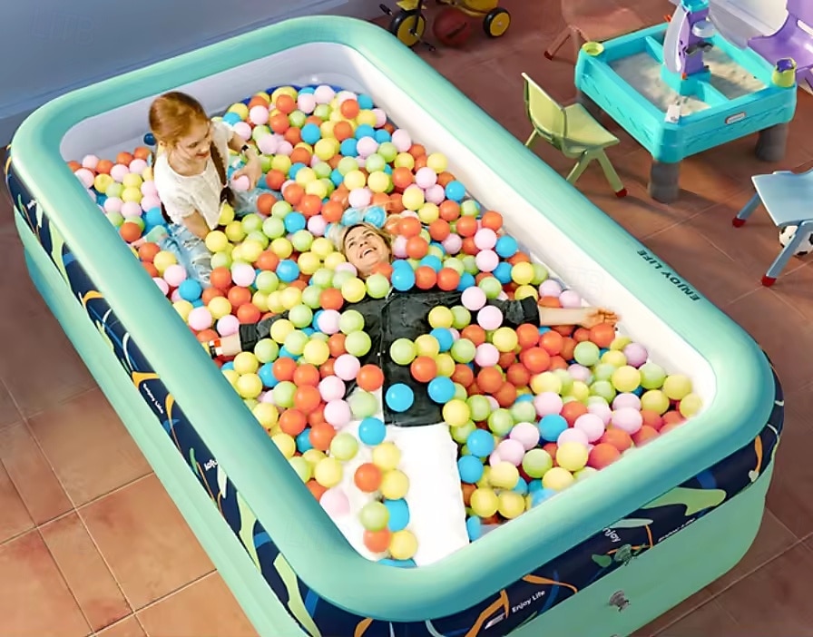 Inflatable Swimming Pools, Rectangular Inflatable Swimming Pool for Kids, Family Blow up Pool, Lounge Inflatable Pool for Backyard Garden Outdoor, Easy to Inflatable 2025 - $71.99 –P4