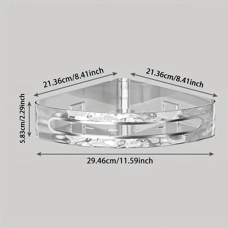 2026年 壁掛け式バスルーム収納ラック、ドリル不要、壁掛け式トイレ収納オーガナイザー、トイレタリーや日用品用の透明コスメティックオーガナイザー  コレクション – $15.99 –P16