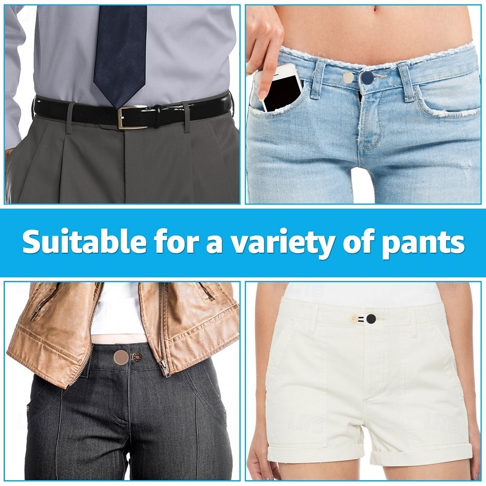 12pcs Adjustable Jeans Button Extenders, Waistband Button Enlargers for Men and Women, Pants Waist Extension Accessories 2025 - $7.49 –P11