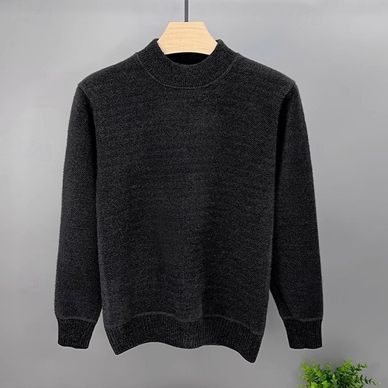 Ανδρικά Πουλόβερ πουλόβερ Πλεκτό πουλόβερ Κοτλέ Πλέκω Κανονικά μπλουζάκια Πλεκτό Φλις Σκέτο Στρογγυλή Ψηλή Λαιμόκοψη Μοντέρνα Βασικό Διακοπές Καθημερινά Ρούχα Ρούχα Φθινόπωρο Χειμώνας 2026 - $21.99 –P9