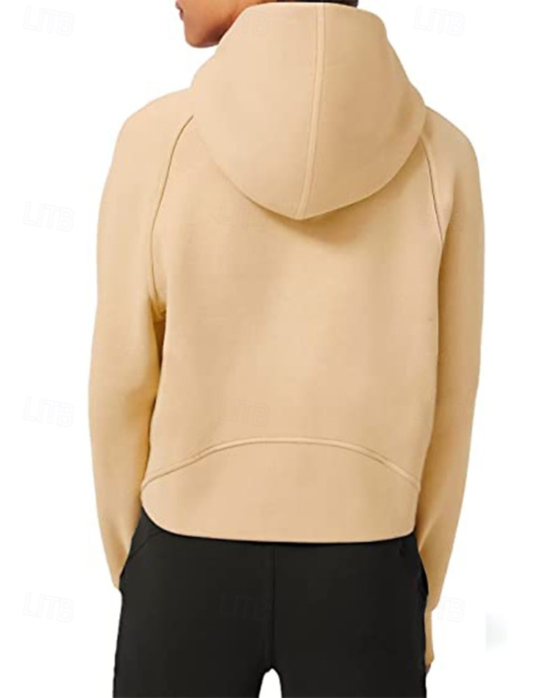 Women's Pullover Hoodie Sweatshirt Plain Streetwear Casual Long Sleeve Hooded Regular Tops Street Holiday Zipper Light Pink Black Pink Red Navy Blue Winter 2025 - $25.99 –P11