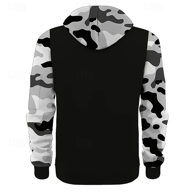 Men's Hoodie Quarter Zip Hoodie Red Blue Green Gray Hooded Camouflage Patchwork Drawstring Sports & Outdoor Daily Holiday Polyester Streetwear Basic Casual Winter Autumn / Fall Clothing Apparel 2026 - $28.99 –P3