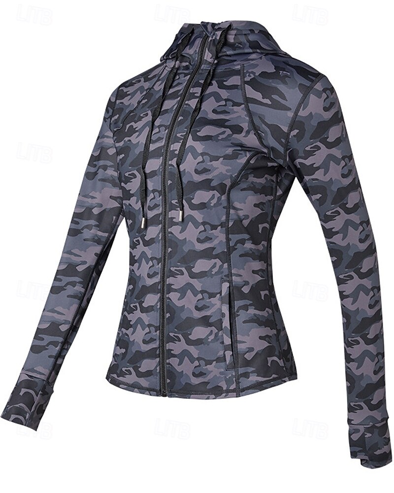 Femmes Veste de course Veste d'extérieur Veste à capuche Cordon de serrage manche longue Top Athleisure Protection solaire Coupe-vent Extérieur Course Yoga Tenue de sport Tenues de Sport Blanche Vert de 2025 ? $35.99 –P5