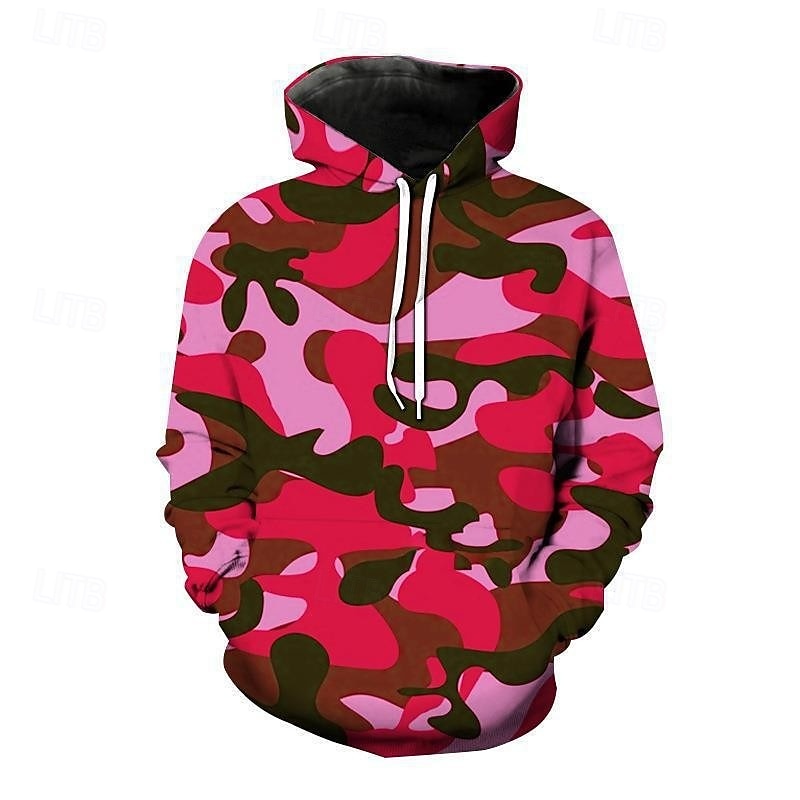 Homme Sweat à capuche Rose Claire Rouge Bleu Roi Bleu Vert À capuche Camouflage Avec Poches Sport & Loisir Quotidien Fête Polyester Streetwear Basique Occasionnel Printemps Automne Vêtement Tenue de 2025 ? $23.99 –P7