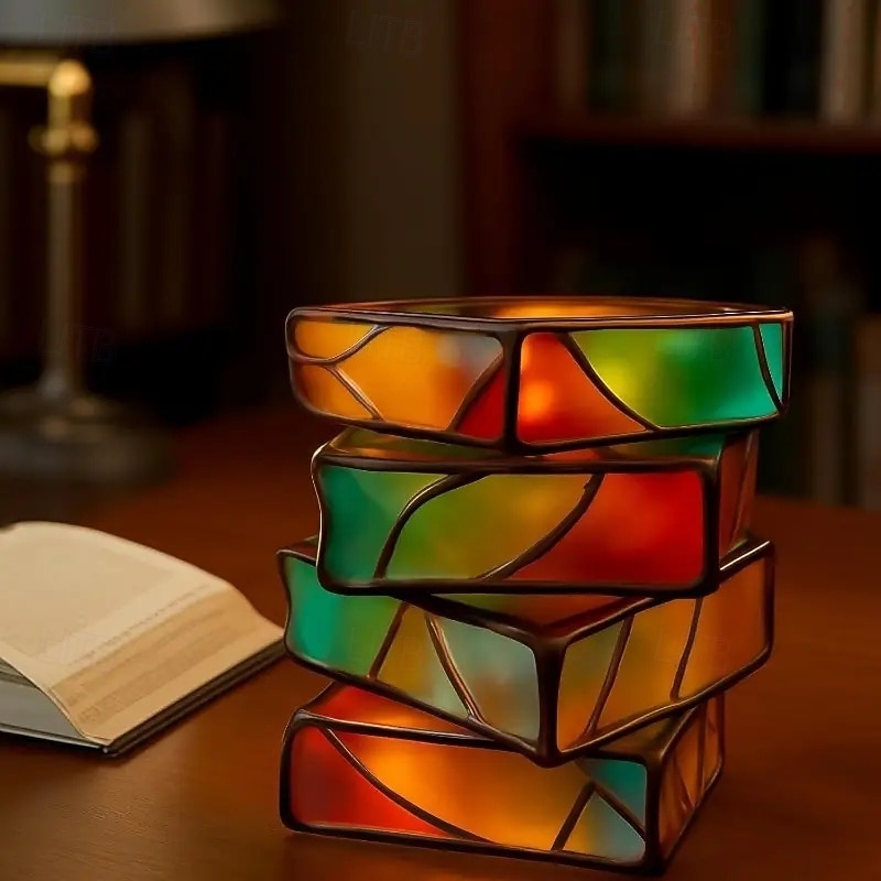 halmozott könyves virágcserép 3/4 rétegű könyvespolc virágtartó gyantából készült könyv alakú vázák beltéri és kültéri dekorációhoz ideális ajándék könyvbarátoknak, íróknak, tanároknak 2026 - $36.99 –P5