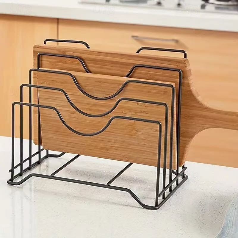 Pot Lid Holder and Cutting Board Organizer, Freestanding Iron Drain Rack for Kitchen Countertop, Cabinet or Shelf, Multipurpose Kitchen Organizer and Storage Accessory 2025 - $15.49 –P3