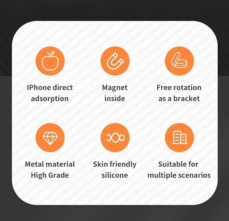 Magnetic Cell Phone Ring Holder Compatible with iPhone 15 13 14 15 Series MagSafe Removable Cell Phone Grip Kickstand 2025 - $16.99 –P5