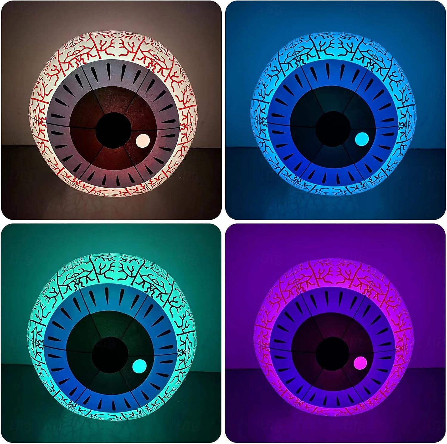 1 ks halloween 40/60cm nafukovací vzduchový model rgb oční dekorační lampa vnitřní a venkovní nádvoří zahradní párty hororová a podivná atmosféra dekorační světla 2025 - $15.99 –P25