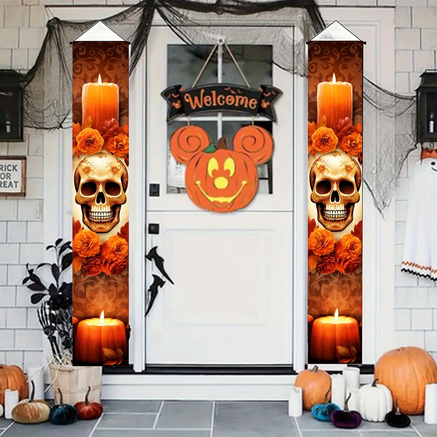 Halloween Fan Flag Bunting Outdoor Flag for Outdoor Halloween Yard Fence Hanging Spooky Pumpkin Banner Flag Table Decor Fall Room Decor Aesthetic Halloween Birthday Party Decor 2025 - $9.49 –P3