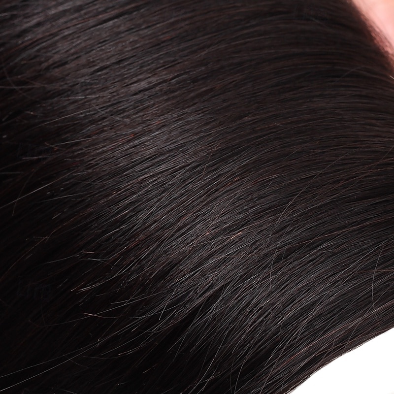 Extensions de cheveux humains raides, lot de 3 mèches avec fermeture en dentelle 4x4, 25,4 à 71,1 cm, pour femmes noires de 2025 ? $212.29 –P5