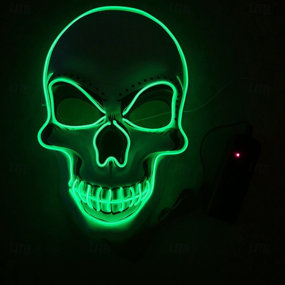 Schelet Craniu Halloween Mască Mască LED Infricosator Strălucitor în Întuneric Aprinde LED-ul Adulți Bărbați Pentru femei Unisex Halloween Carnaval Performanță Petrecere Costume de Halloween ușoare 2025 - $8.49 –P15